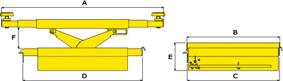 Majorlift Air Hydraulic Jacking Beam Wide Frame