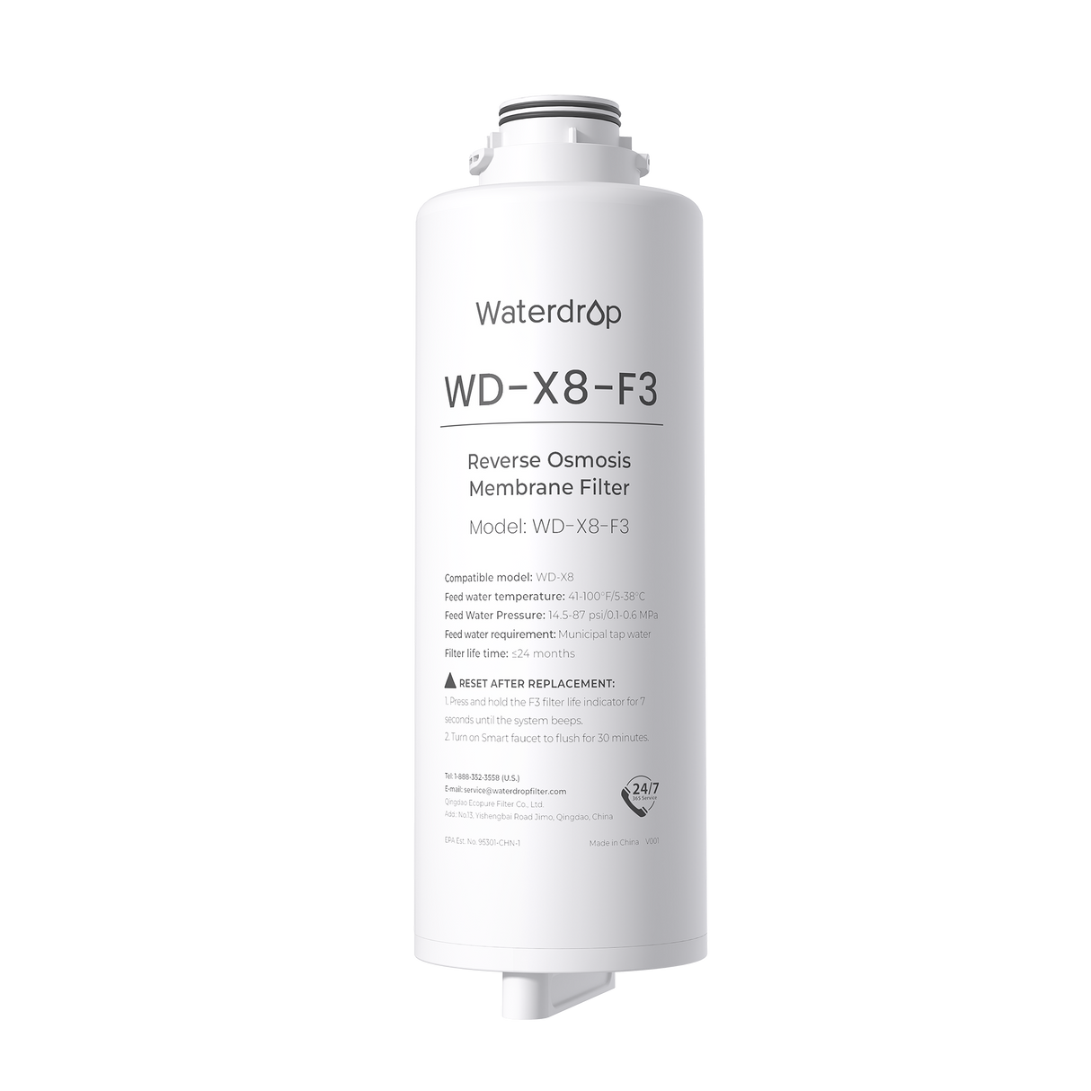 Waterdrop X8 Reverse Osmosis System Filter SKU WD-X8-F3
